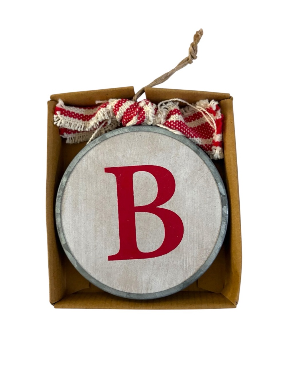 MUD PIE➕Wood Monogram Christmas Ornament NWT